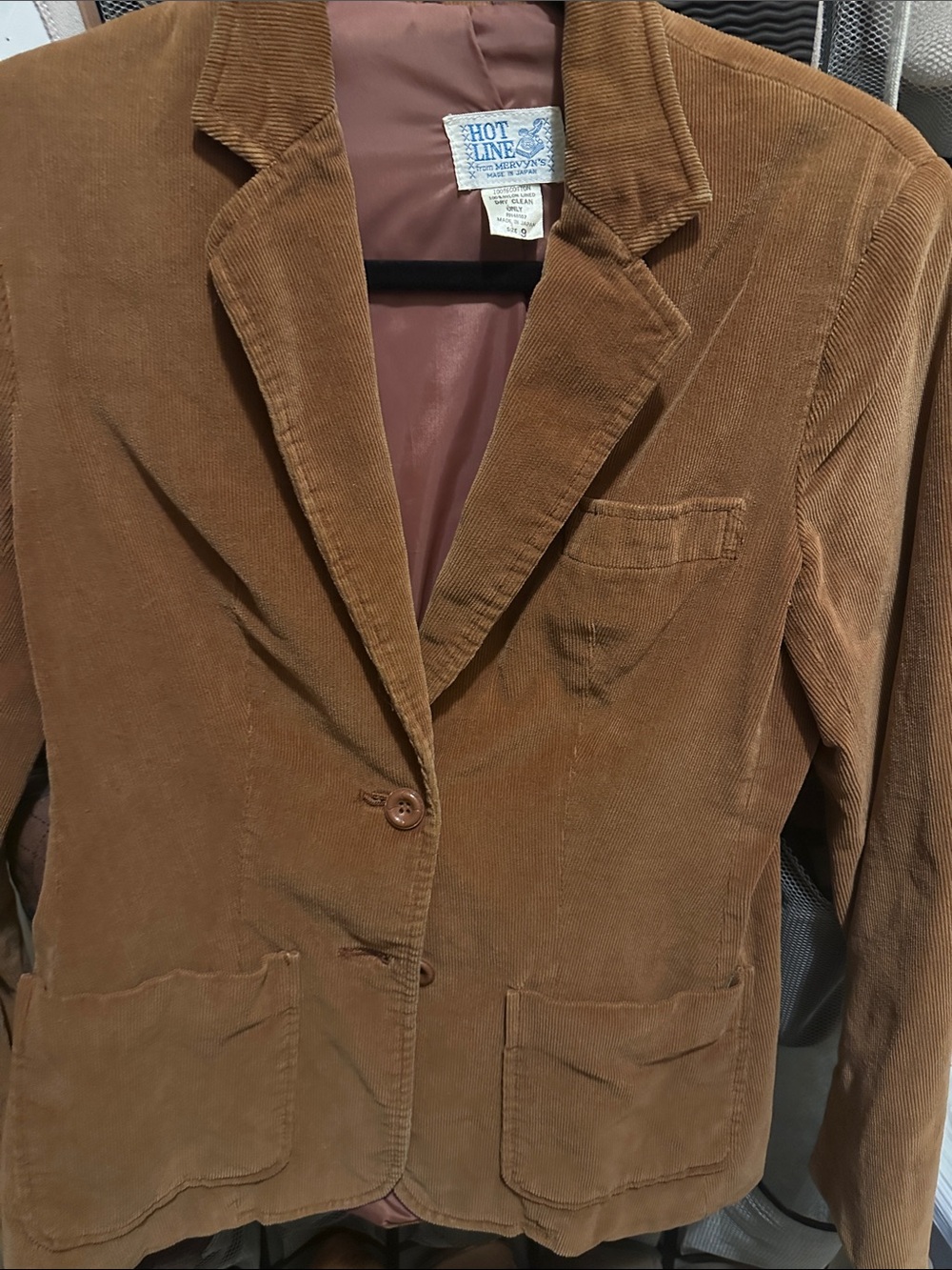 Women's Brown Corduroy Blazer Jacket vintage